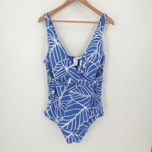 Artesands Philharmonic One Piece Swimsuit Blue White Bathing Suit Beach Resort